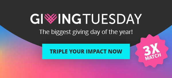 Giving Tuesday, the biggest giving day of the year! TRIPLE YOUR IMPACT NOW | 3X MATCH >>