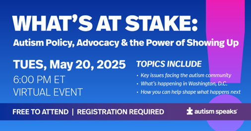 Autism Speaks advocacy webinar banner