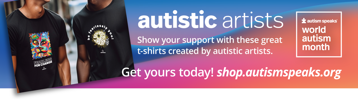Show your support with these t-shirts created by autistic artists