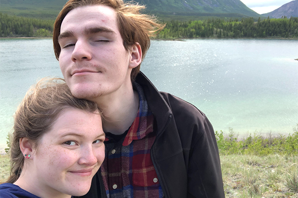 Molly and Brendan in front of a lake