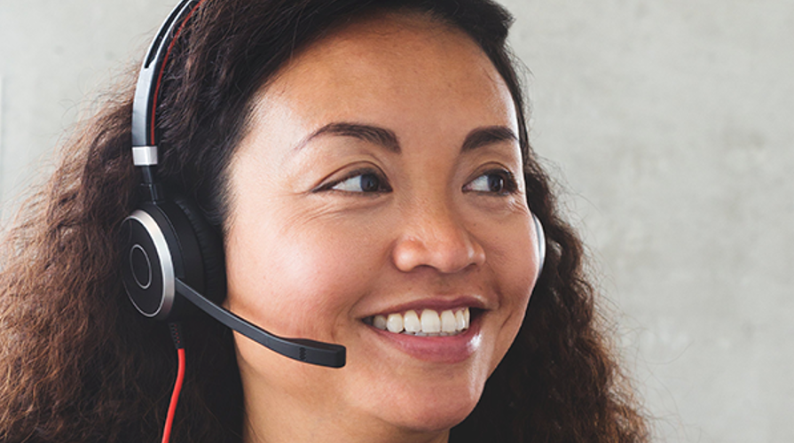 smiling customer service representative