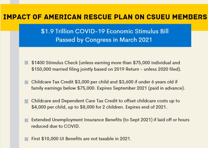 Impact of American Rescue Plan on CSUEU Members
