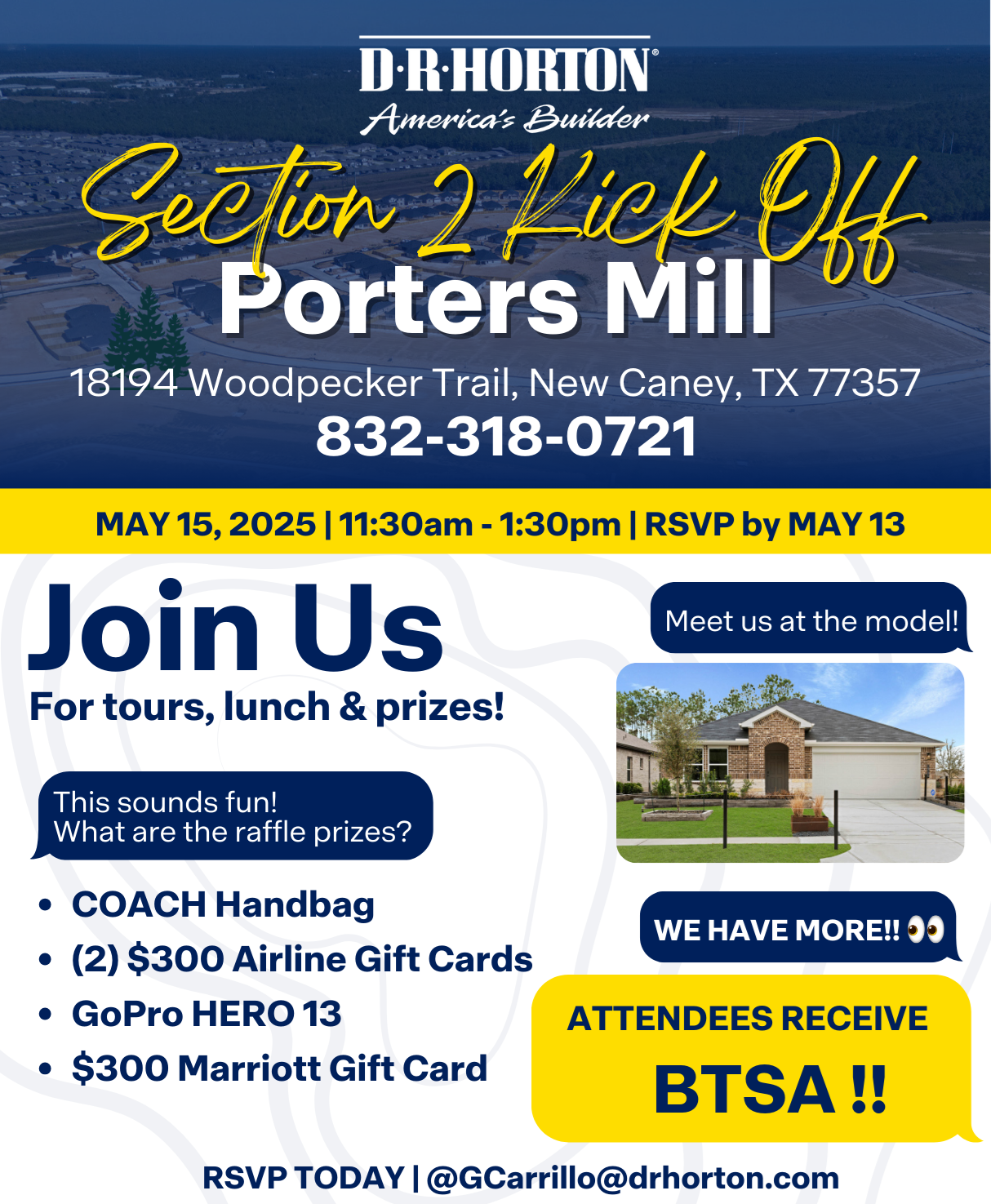 Join us in Porters Mill for the Section 2 Kick Off!