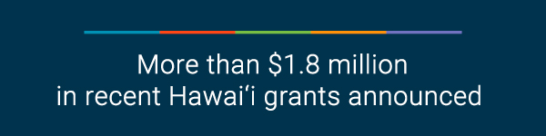 More than $1.8 million in recent new Hawai‘i grants announced