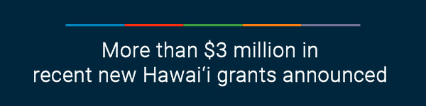 More than $3 million in recent new Hawai‘i grants announced