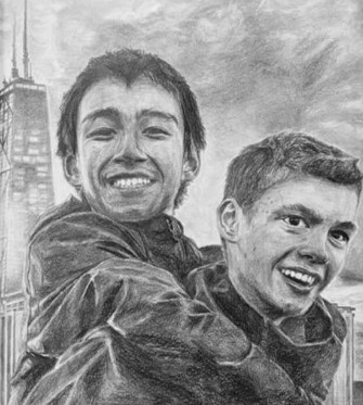 Two smiling boys. 