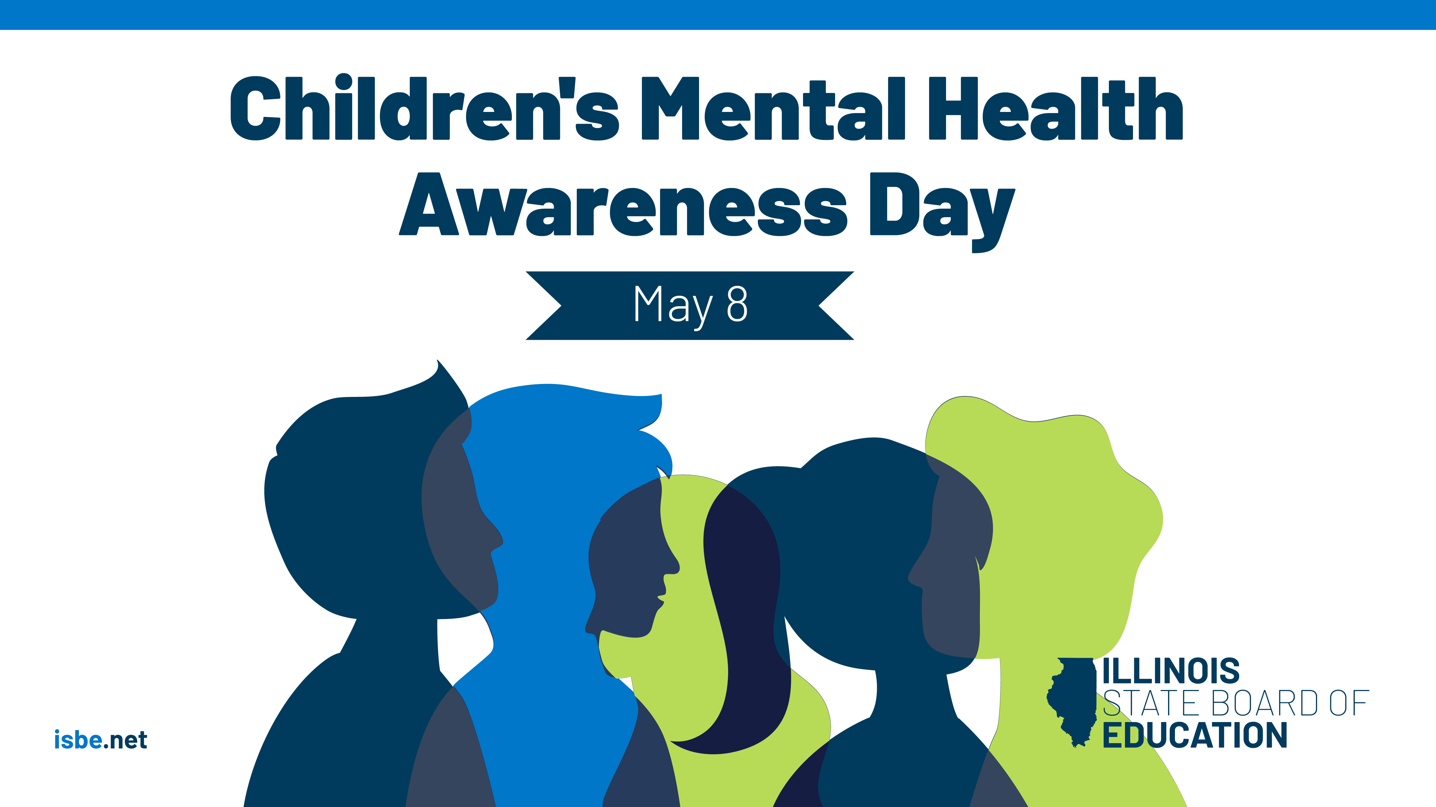 Children's Mental Health Awareness Day is May 8. Shadows of young children. 
