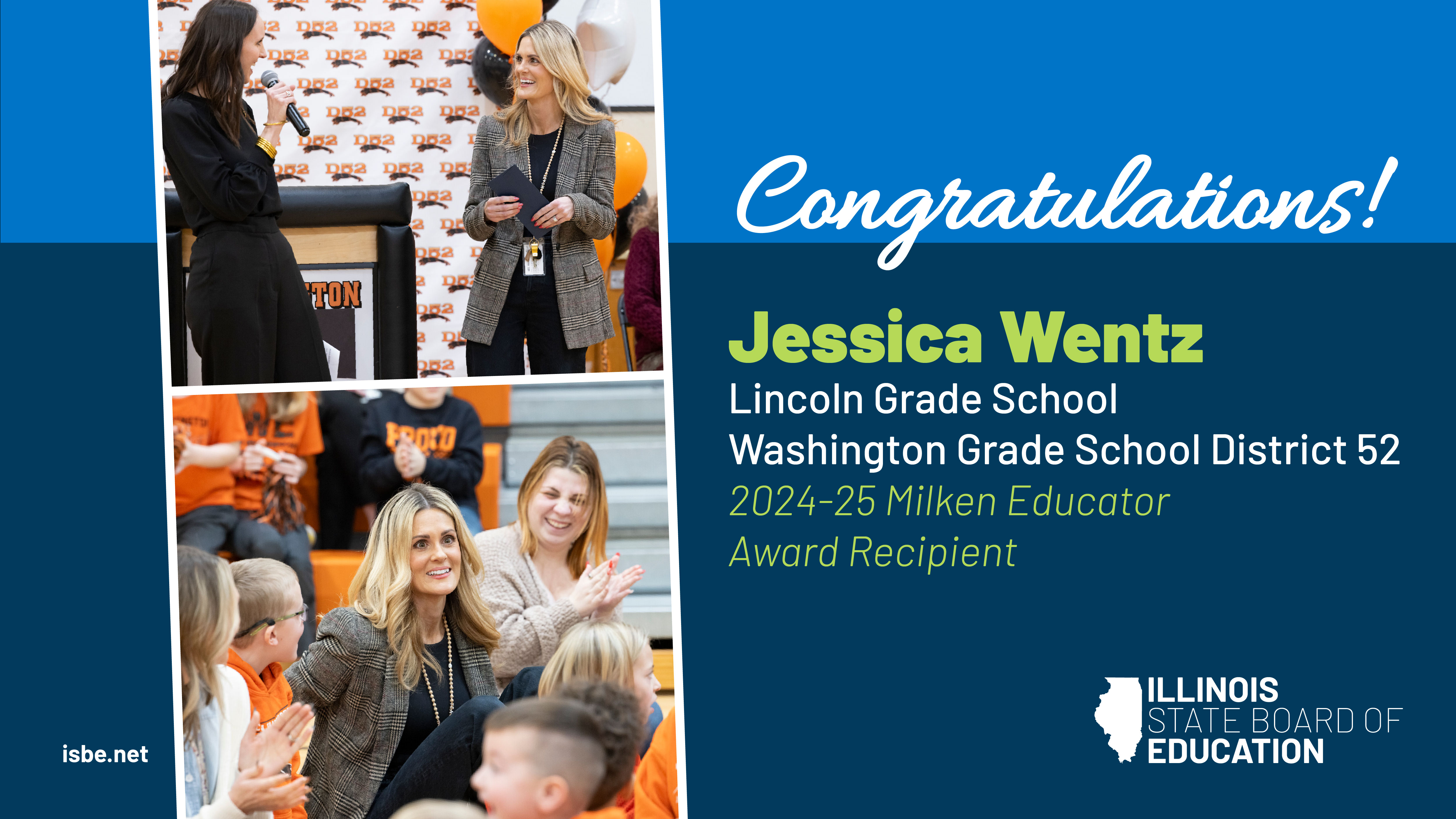 Milken Educator Award winner Jessica Wentz.