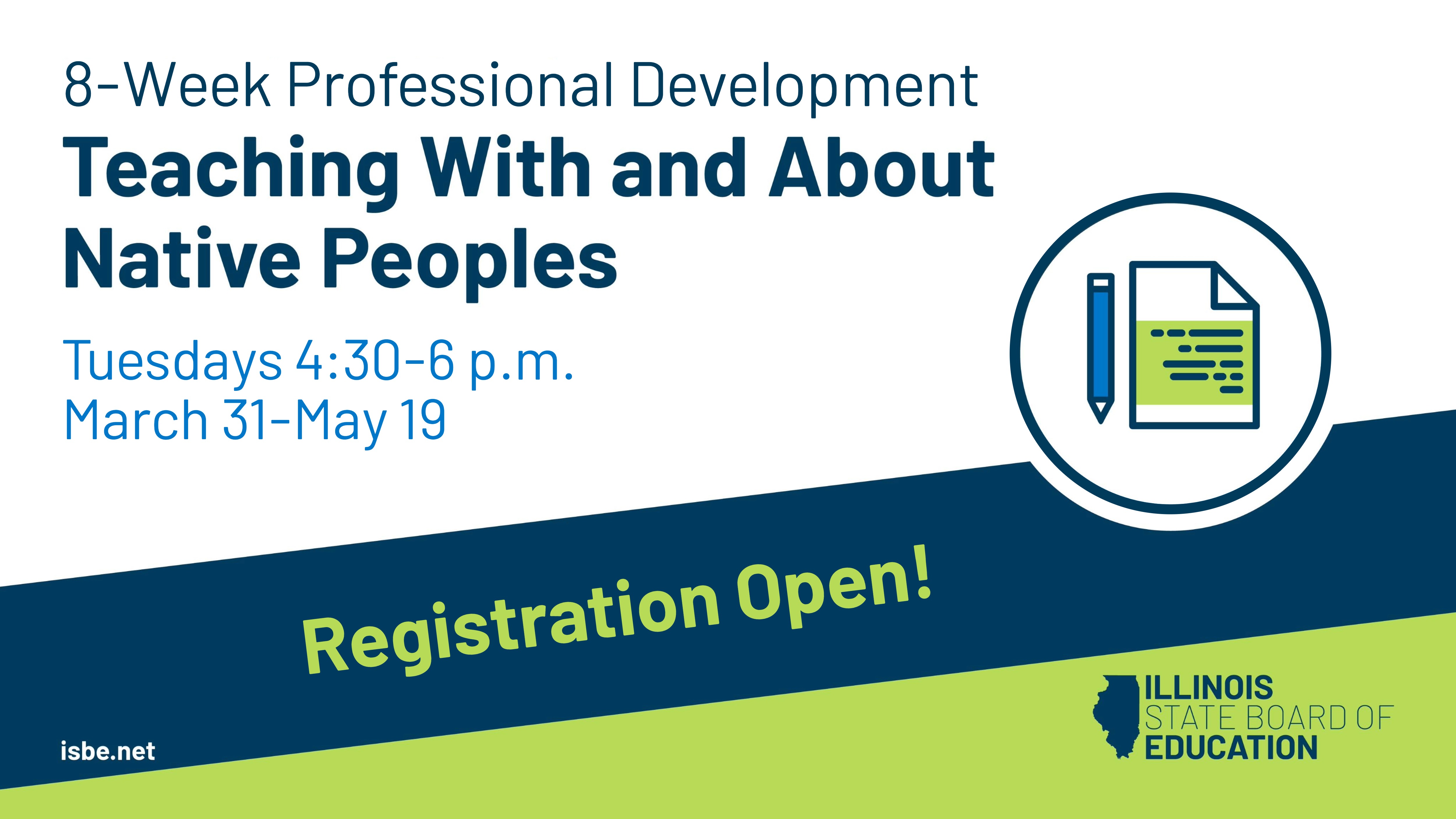 Teaching With and About Native Peoples 8-Week Professional Development March 31 to May 19, on Tuesdays 4:30 to 6 p.m.