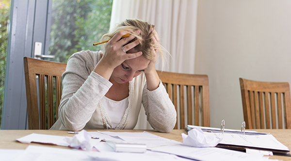 Woman frustrated with finances