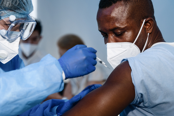 Man getting a flu shot