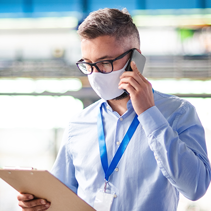Wearing a mask at work