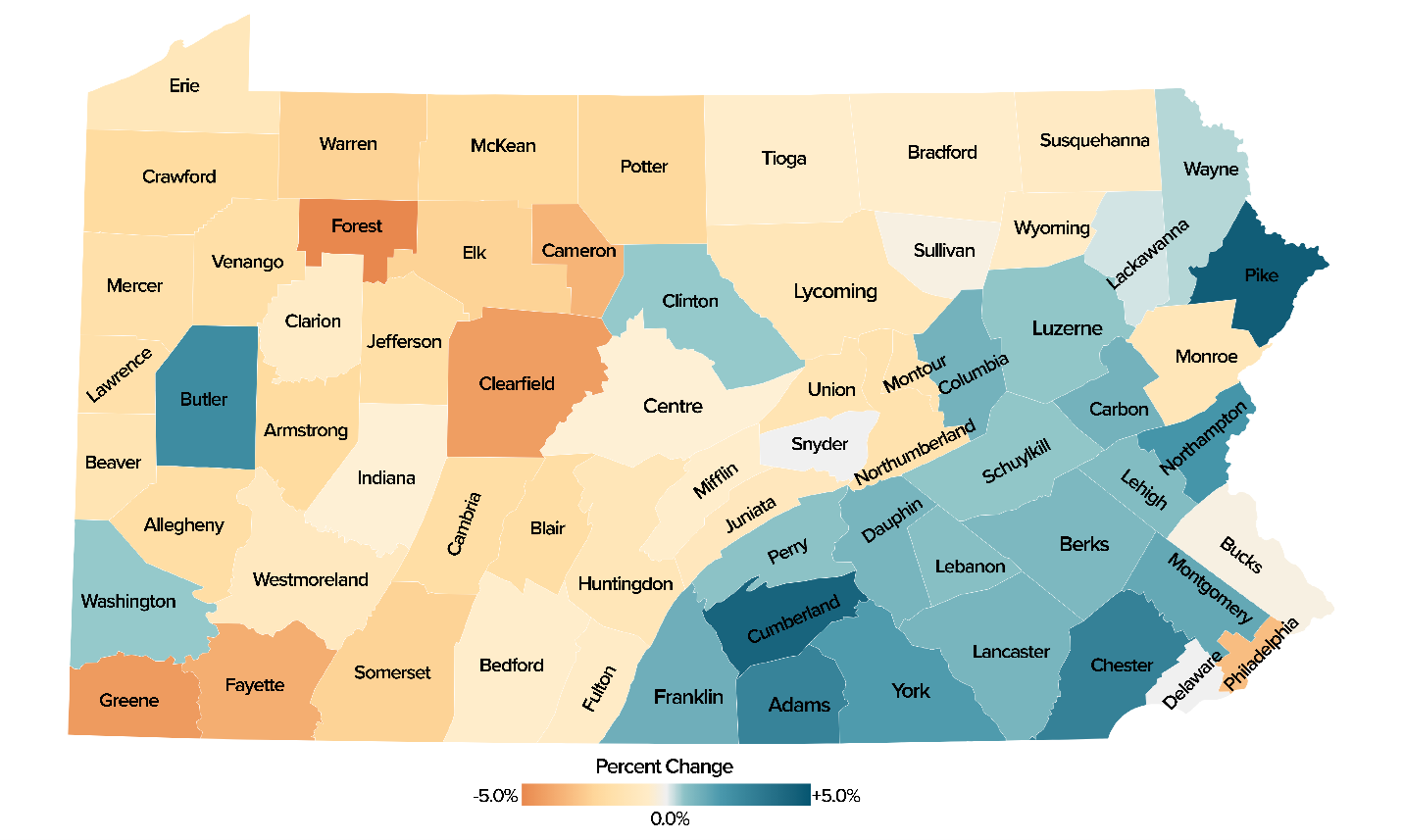 2023 Pennsylvania County Total Population Estimates Released