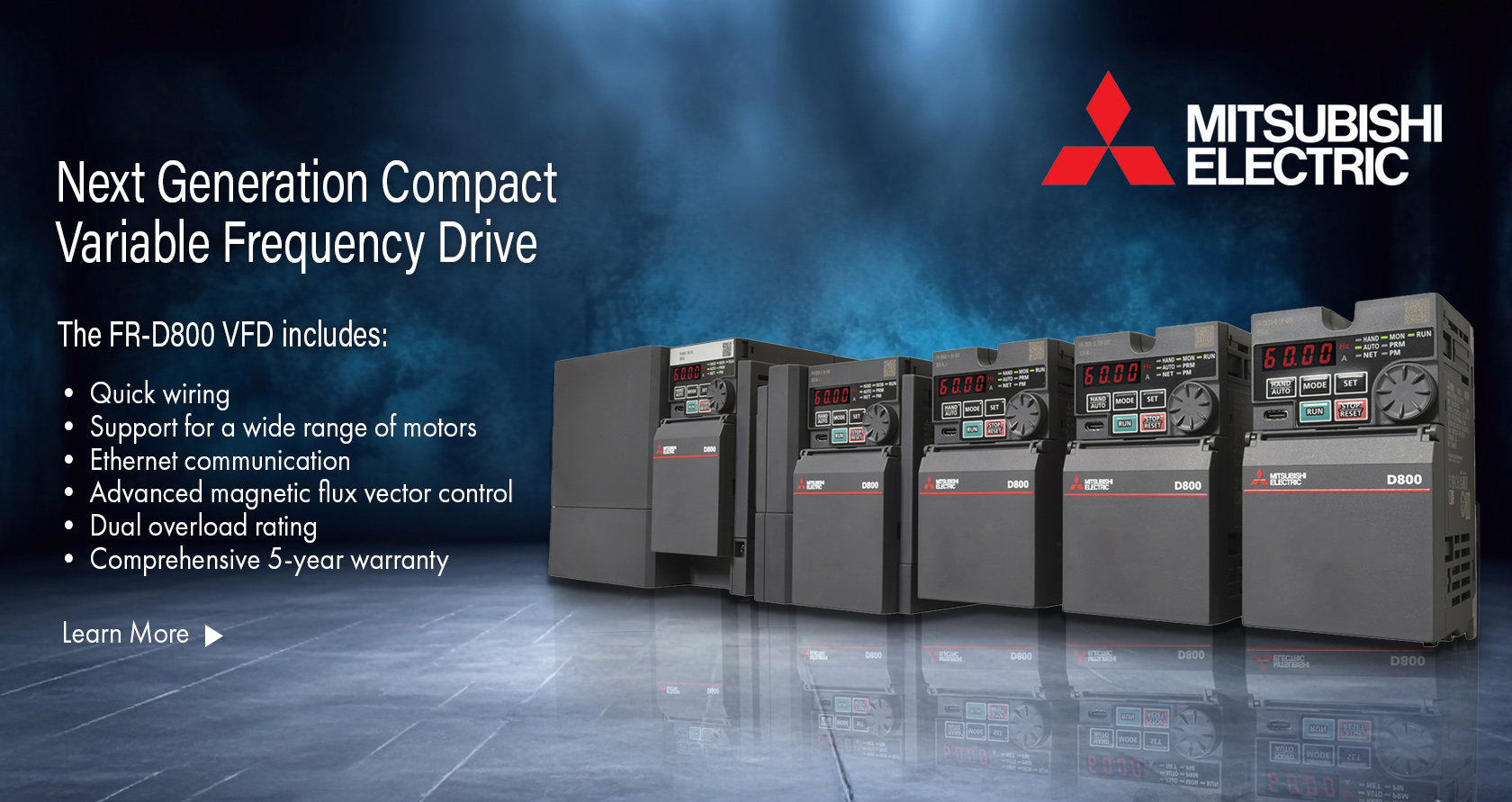 FR-D800 Series Variable Frequency Drives from Mitsubishi Electric