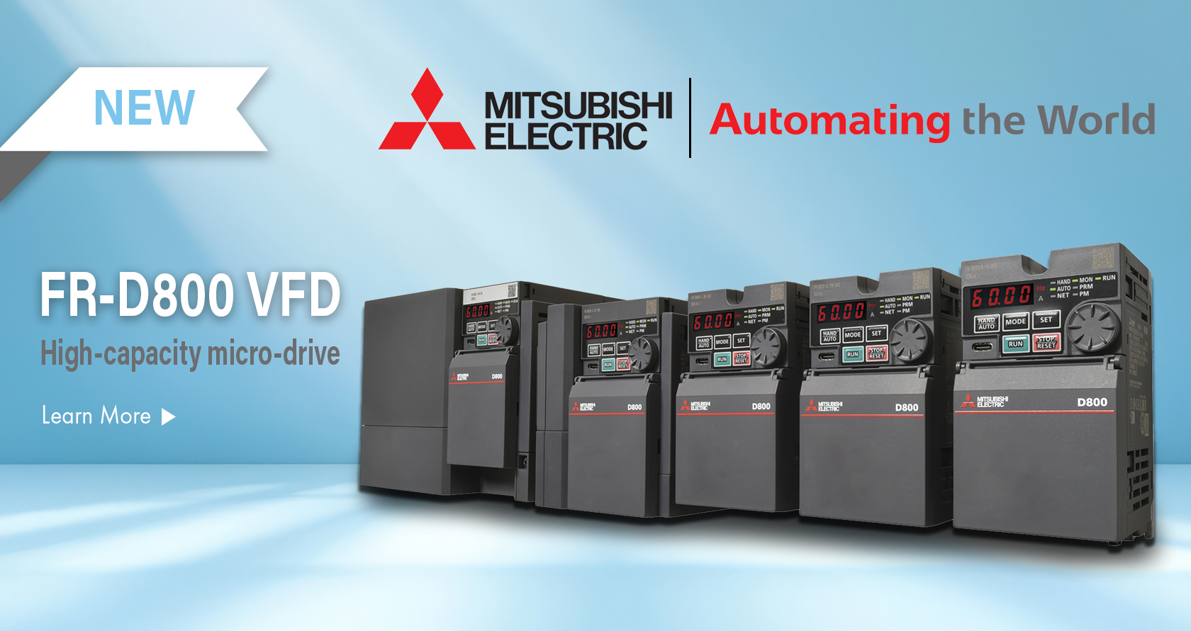 FR-D800 Series Variable Frequency Drives from Mitsubishi Electric