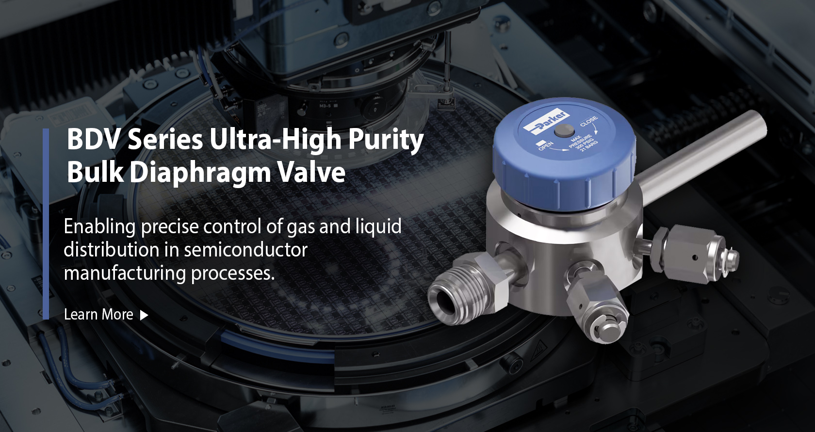 BDV Series Ultra-high Purity Bulk Diaphragm Valve for Semiconductor Applications - Parker Veriflo