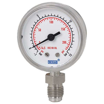 WIKA 230.25 High Purity Pressure Gauge, 2