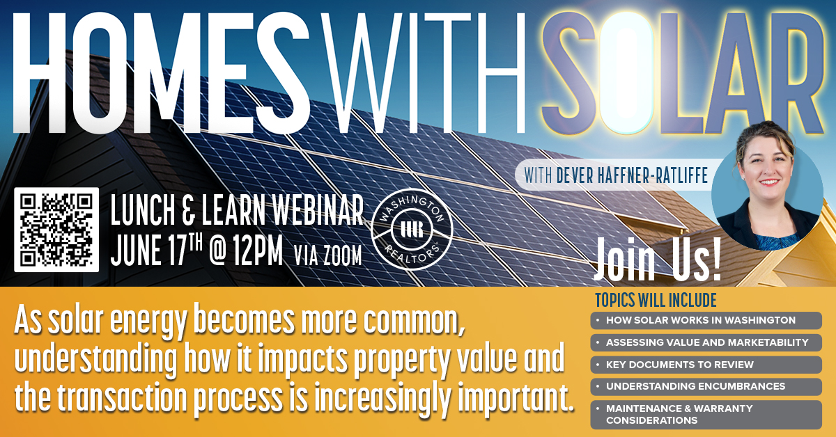 Homes with Solar Lunch and Learn Webinar on June Seventeenth with Dever Haffner Ratliffe